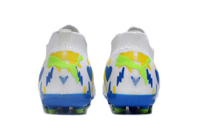Puma Future 8 Ultimate MG Multi Ground Soccer Cleats - White/Neon Green/Blue