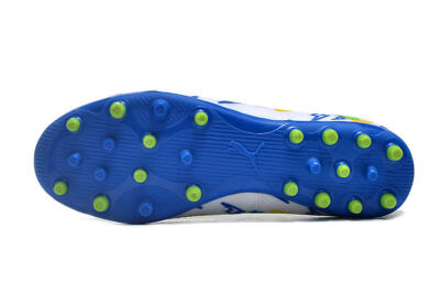 Puma Future 8 Ultimate MG Multi Ground Soccer Cleats - White/Neon Green/Blue
