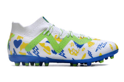 Puma Future 8 Ultimate MG Multi Ground Soccer Cleats - White/Neon Green/Blue