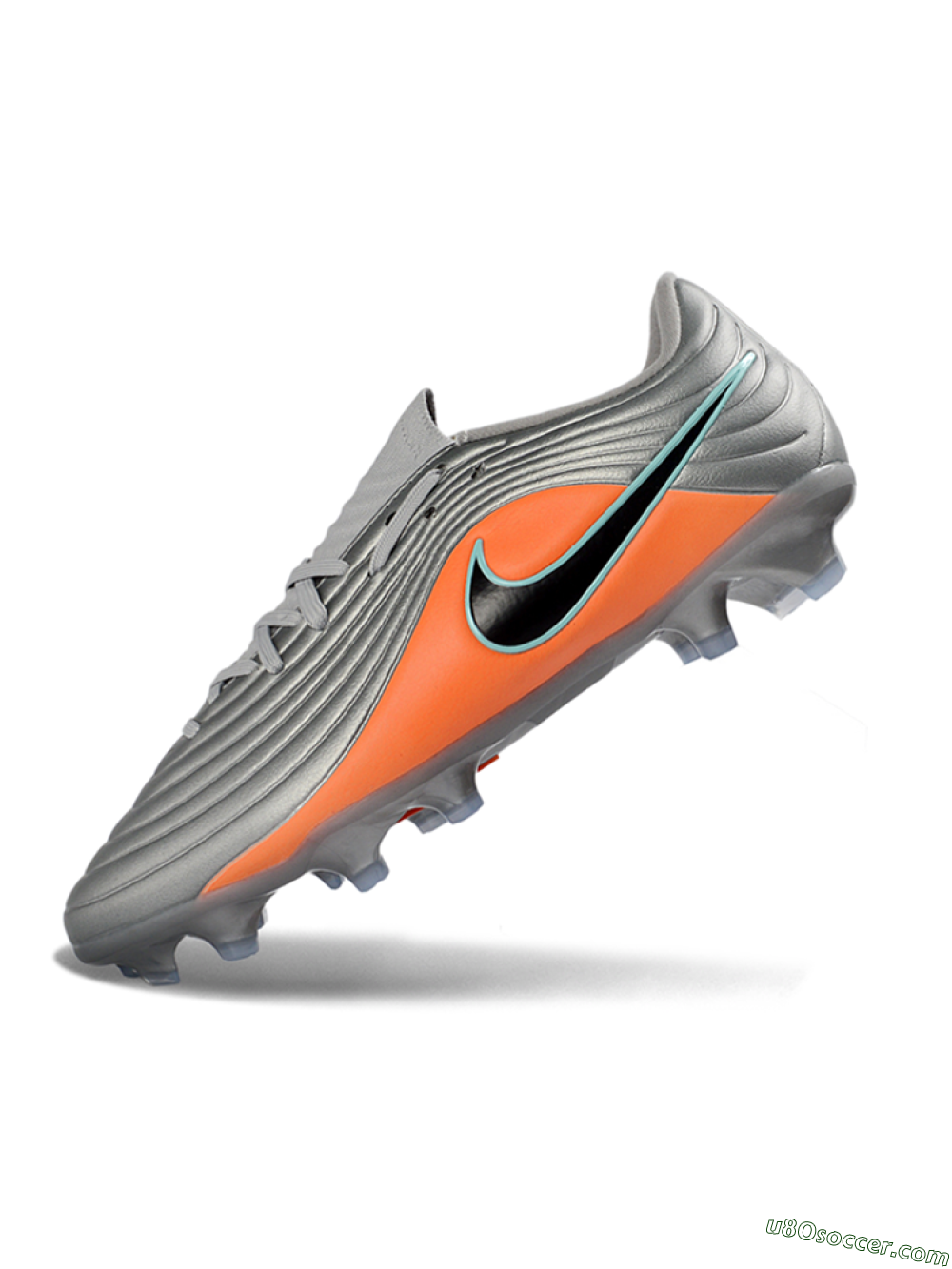 Nike Tiempo Legend 11 Elite FG Firm Ground Soccer Cleats - Gray/Vibrant Orange/Light Aqua 5