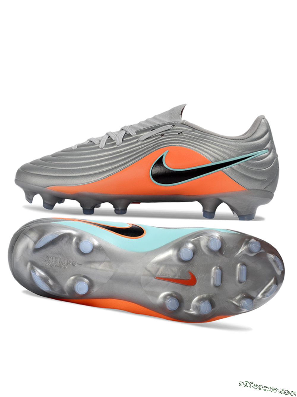 Nike Tiempo Legend 11 Elite FG Firm Ground Soccer Cleats - Gray/Vibrant Orange/Light Aqua 0