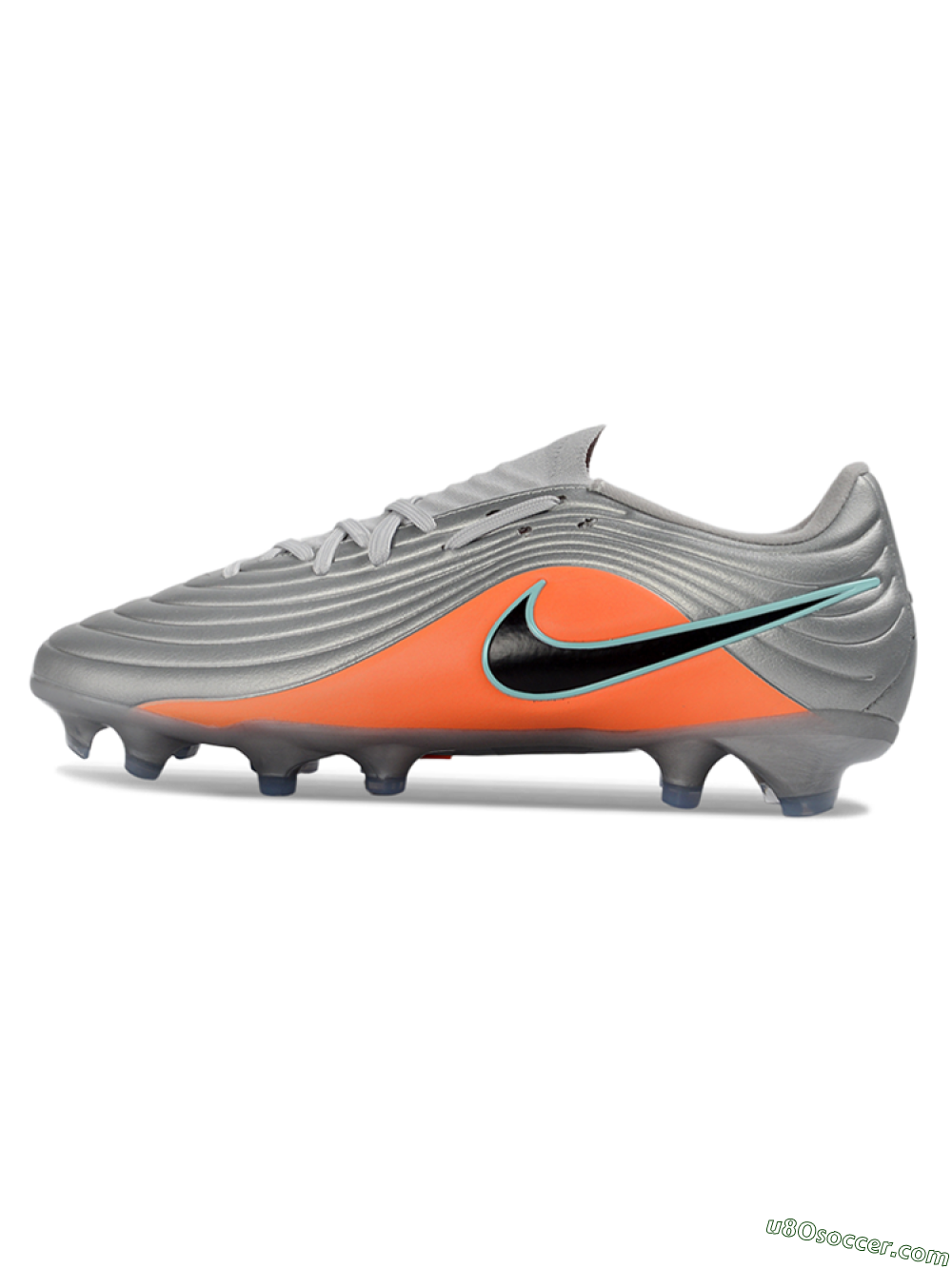Nike Tiempo Legend 11 Elite FG Firm Ground Soccer Cleats - Gray/Vibrant Orange/Light Aqua 2
