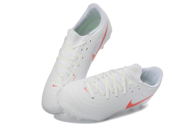 Nike Tiempo Legend 10 Elite FG Firm Ground Soccer Cleats - White/Coral Red/Deep Blue