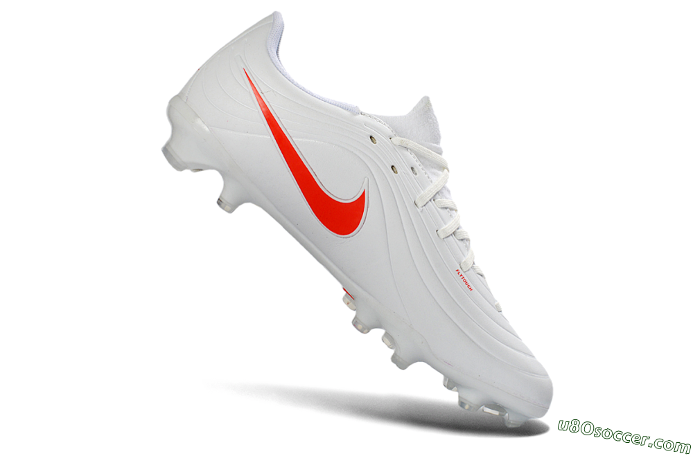 Nike Tiempo Legend 10 Elite FG Firm Ground Soccer Cleats - White/Coral Red/Deep Blue 4