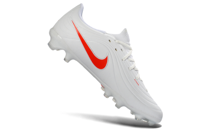 Nike Tiempo Legend 10 Elite FG Firm Ground Soccer Cleats - White/Coral Red/Deep Blue