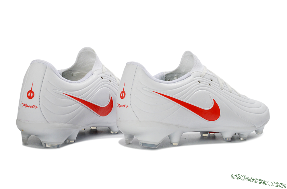 Nike Tiempo Legend 10 Elite FG Firm Ground Soccer Cleats - White/Coral Red/Deep Blue 6