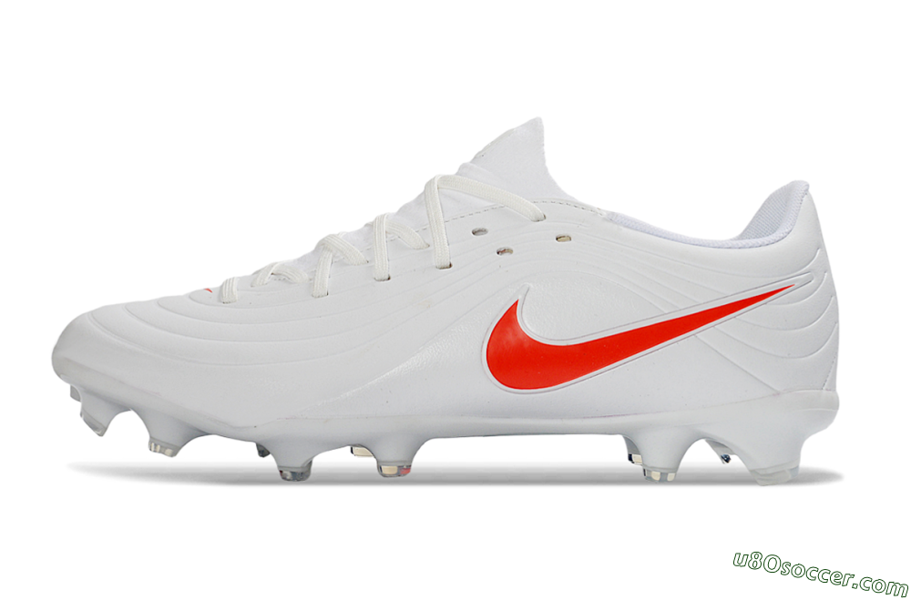 Nike Tiempo Legend 10 Elite FG Firm Ground Soccer Cleats - White/Coral Red/Deep Blue 2