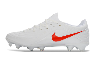 Nike Tiempo Legend 10 Elite FG Firm Ground Soccer Cleats - White/Coral Red/Deep Blue