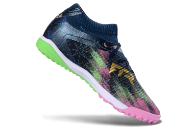 Puma Future 8 Ultimate TF Artificial Turf Soccer Shoes - Green/Pink Blast/Deep Blue