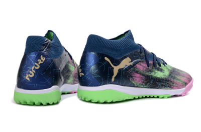 Puma Future 8 Ultimate TF Artificial Turf Soccer Shoes - Green/Pink Blast/Deep Blue