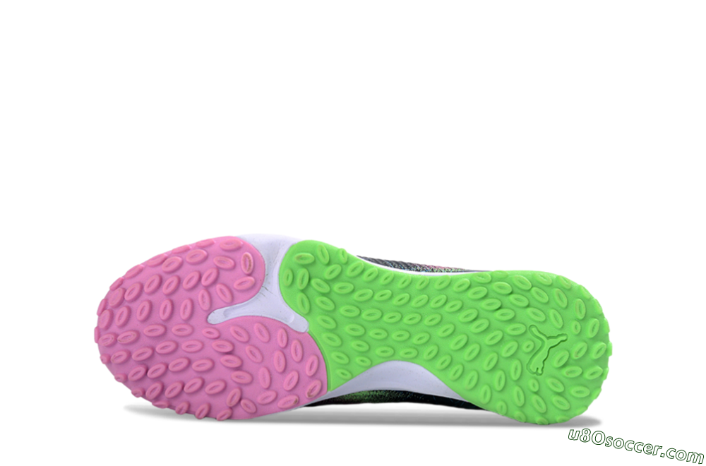 Puma Future 8 Ultimate TF Artificial Turf Soccer Shoes - Green/Pink Blast/Deep Blue 6
