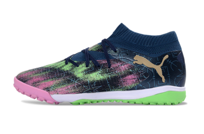 Puma Future 8 Ultimate TF Artificial Turf Soccer Shoes - Green/Pink Blast/Deep Blue