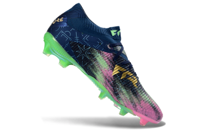 Puma Future 8 Ultimate FG Firm Ground Soccer Cleats - Navy/Electric Green/Fuchsia Pink