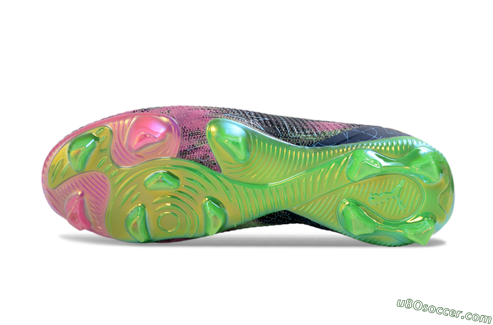 Puma Future 8 Ultimate FG Firm Ground Soccer Cleats - Navy/Electric Green/Fuchsia Pink 6