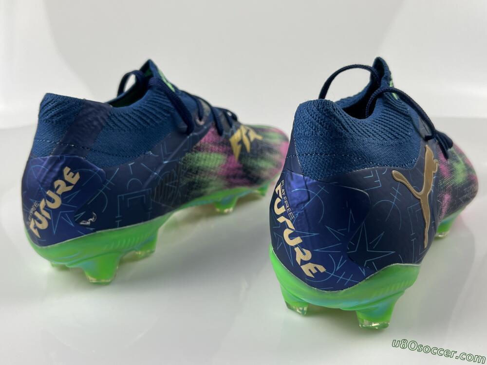 Puma Future 8 Ultimate FG Firm Ground Soccer Cleats - Navy/Electric Green/Fuchsia Pink