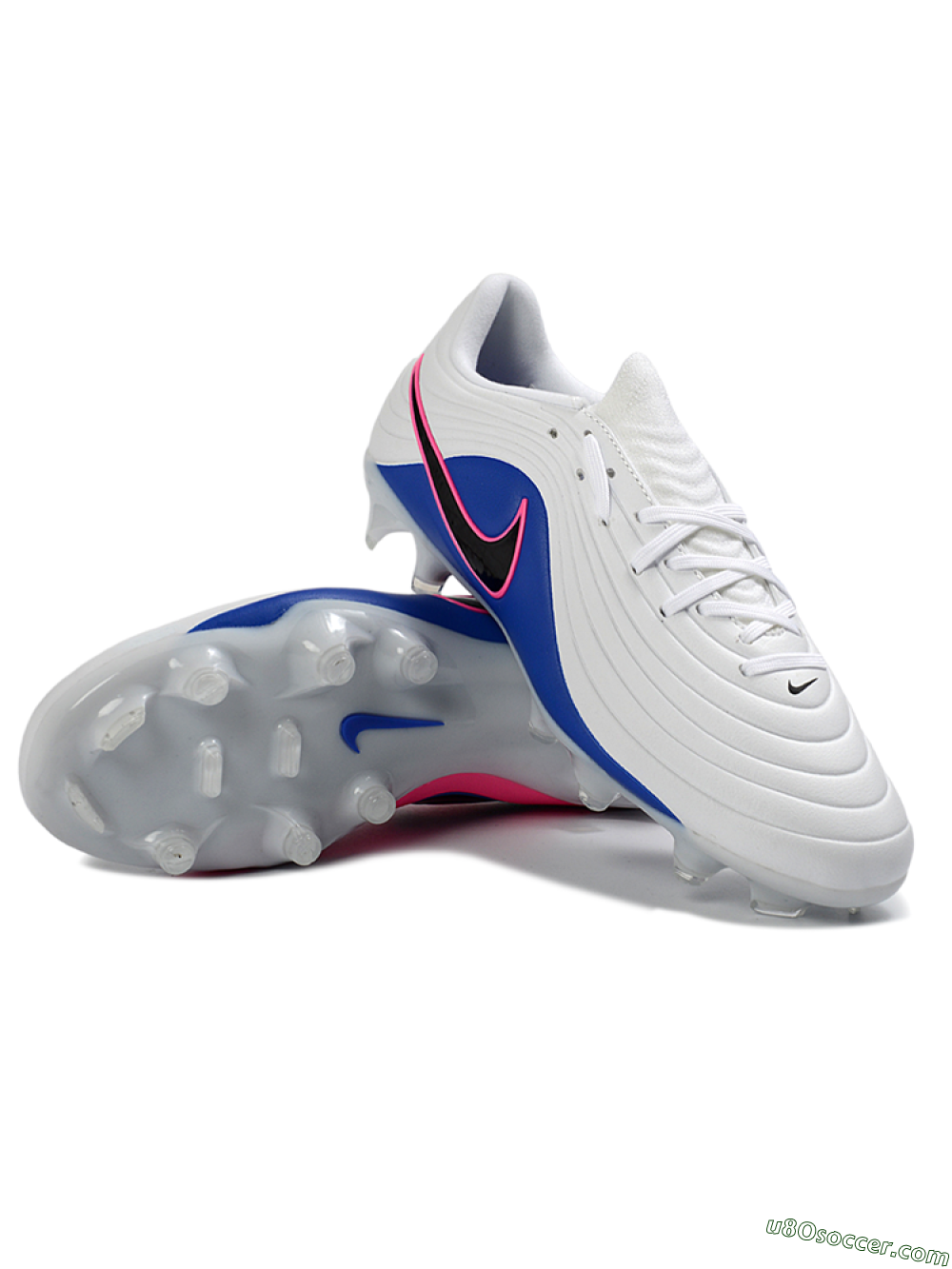 Nike Tiempo Legend 11 Elite FG Firm Ground Soccer Cleats - White/Electric Blue/Fusion Pink 3