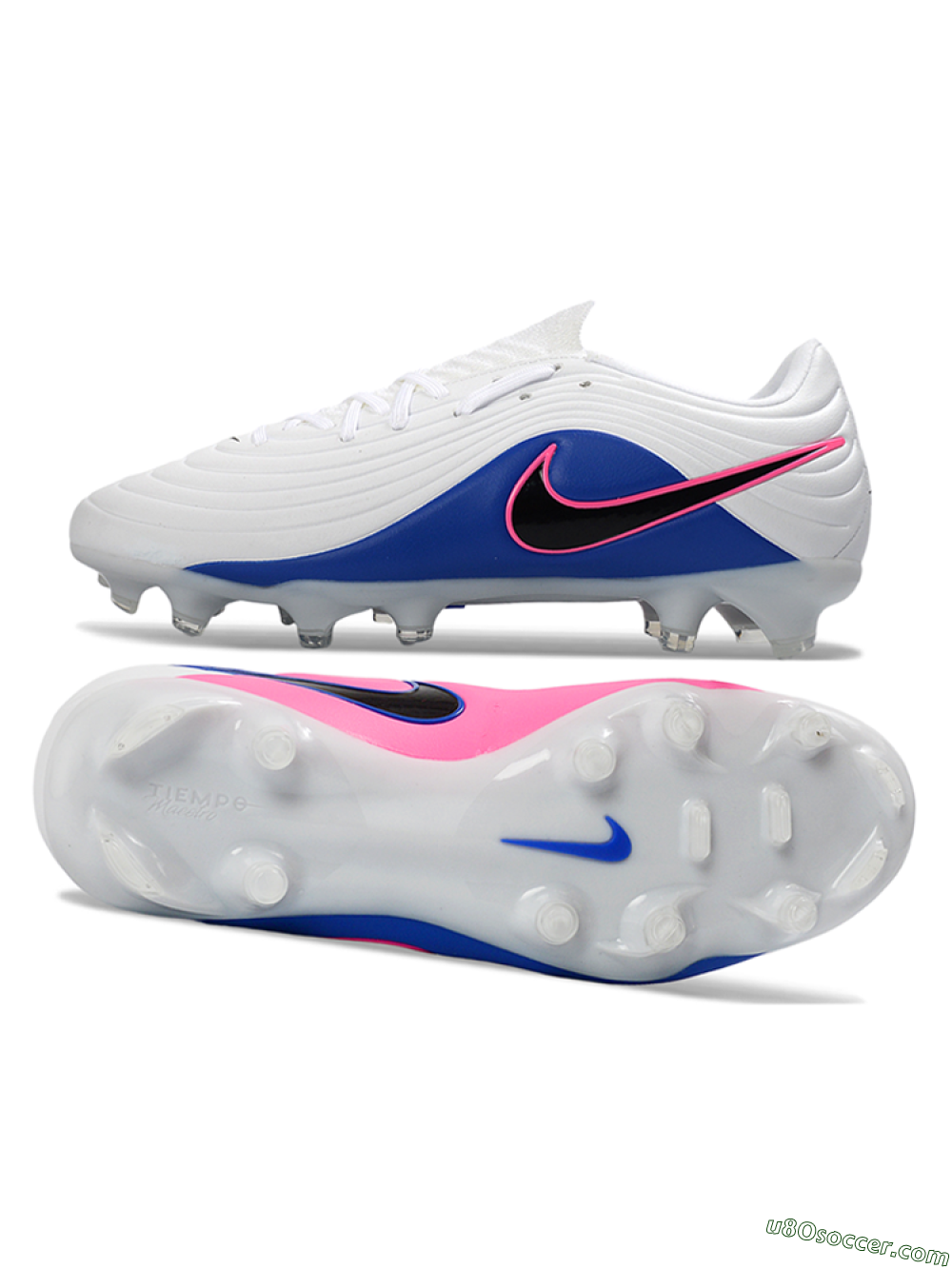 Nike Tiempo Legend 11 Elite FG Firm Ground Soccer Cleats - White/Electric Blue/Fusion Pink 0