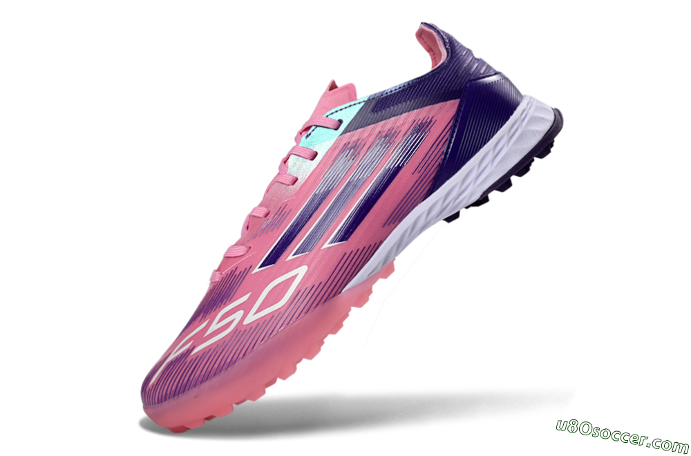 Adidas F50 Pro TF Artificial Turf Soccer Shoes - Pink/Vibrant Pink/Deep Purple 5
