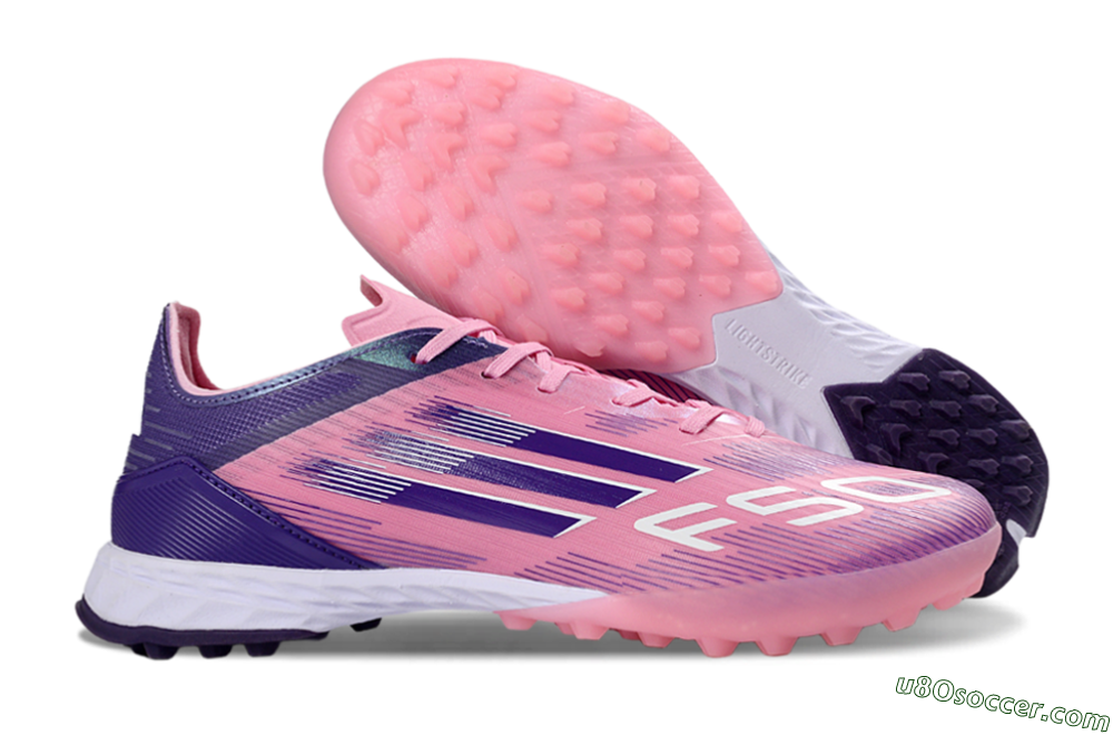 Adidas F50 Pro TF Artificial Turf Soccer Shoes - Pink/Vibrant Pink/Deep Purple 1