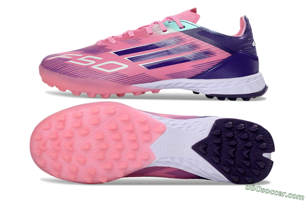 Adidas F50 Pro TF Artificial Turf Soccer Shoes - Pink/Vibrant Pink/Deep Purple 0