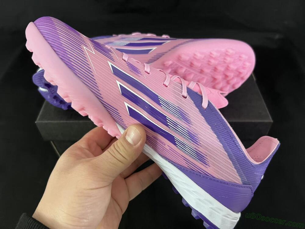 Adidas F50 Pro TF Artificial Turf Soccer Shoes - Pink/Vibrant Pink/Deep Purple