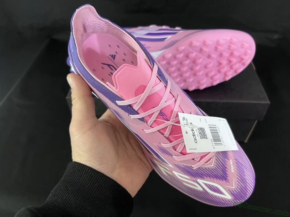 Adidas F50 Pro TF Artificial Turf Soccer Shoes - Pink/Vibrant Pink/Deep Purple
