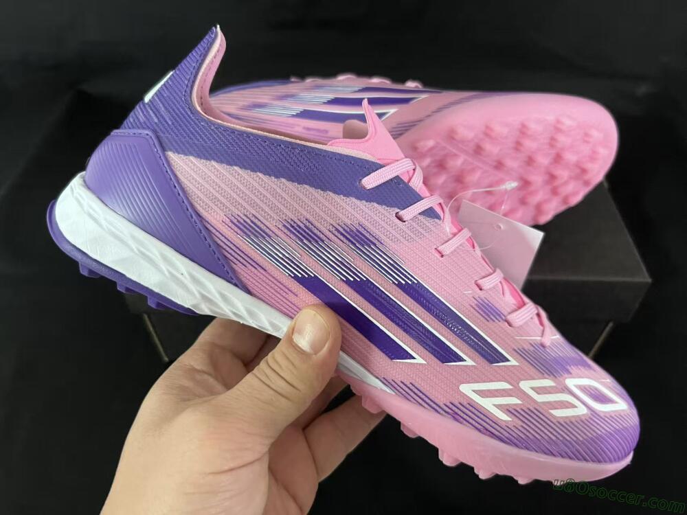 Adidas F50 Pro TF Artificial Turf Soccer Shoes - Pink/Vibrant Pink/Deep Purple