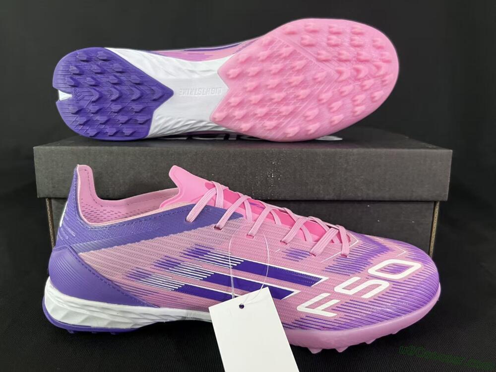 Adidas F50 Pro TF Artificial Turf Soccer Shoes - Pink/Vibrant Pink/Deep Purple