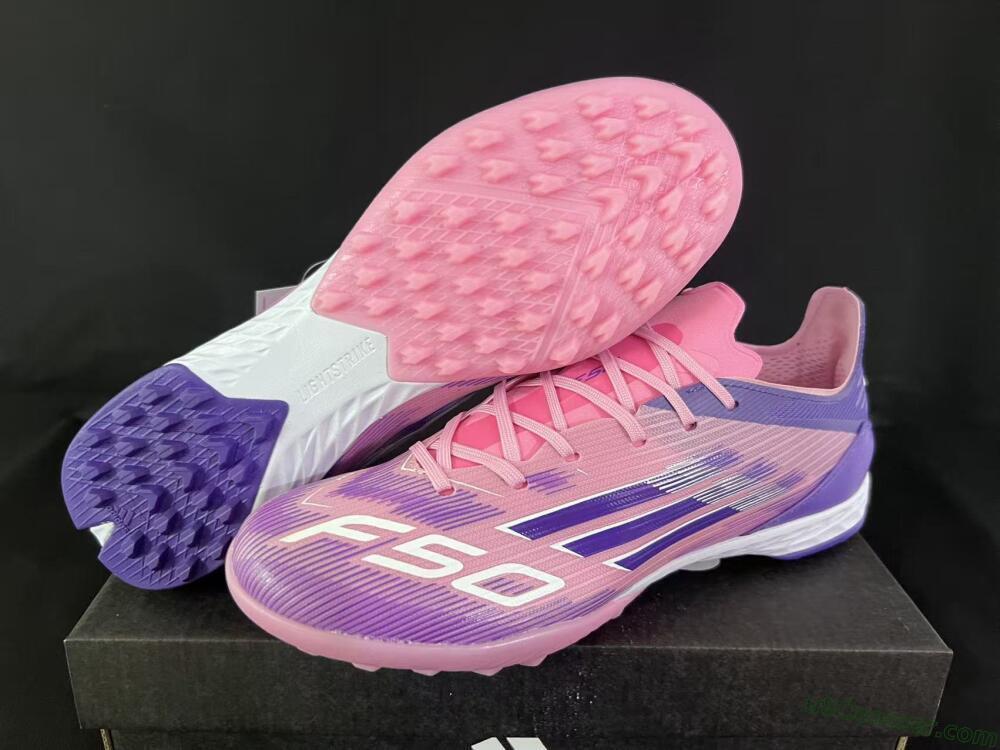 Adidas F50 Pro TF Artificial Turf Soccer Shoes - Pink/Vibrant Pink/Deep Purple