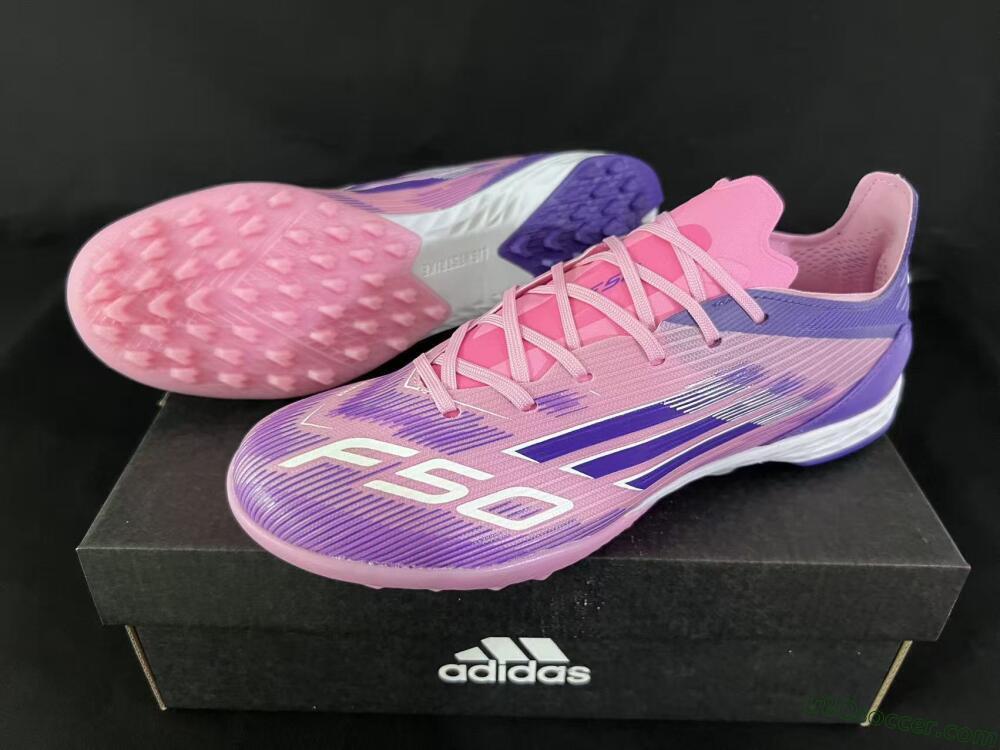 Adidas F50 Pro TF Artificial Turf Soccer Shoes - Pink/Vibrant Pink/Deep Purple