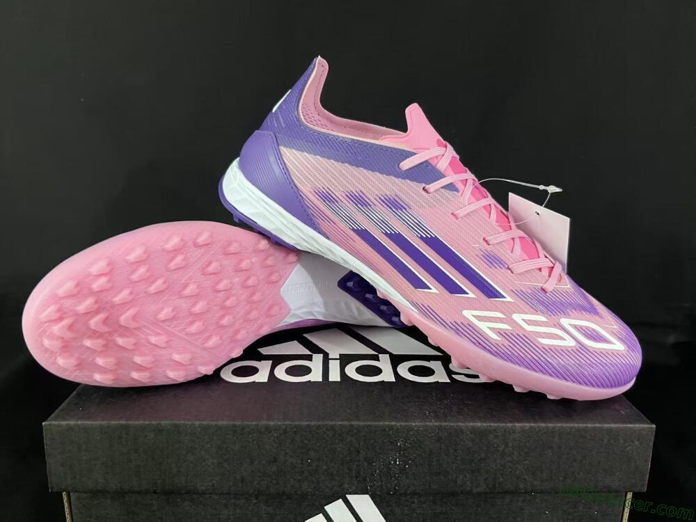 Adidas F50 Pro TF Artificial Turf Soccer Shoes - Pink/Vibrant Pink/Deep Purple