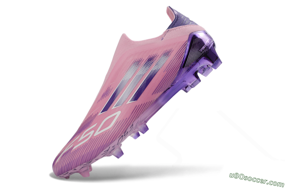 Adidas F50 Elite Laceless FG Firm Ground Soccer Cleats - Pink/Lavender Mist/Deep Purple 5
