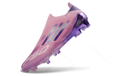 Adidas F50 Elite Laceless FG Firm Ground Soccer Cleats - Pink/Lavender Mist/Deep Purple