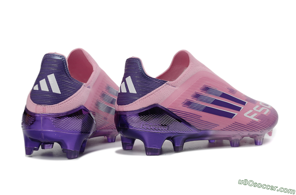 Adidas F50 Elite Laceless FG Firm Ground Soccer Cleats - Pink/Lavender Mist/Deep Purple 6