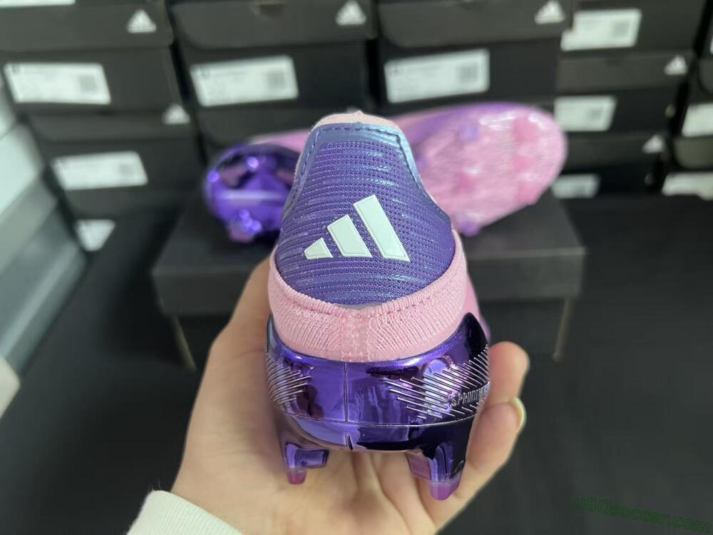 Adidas F50 Elite Laceless FG Firm Ground Soccer Cleats - Pink/Lavender Mist/Deep Purple