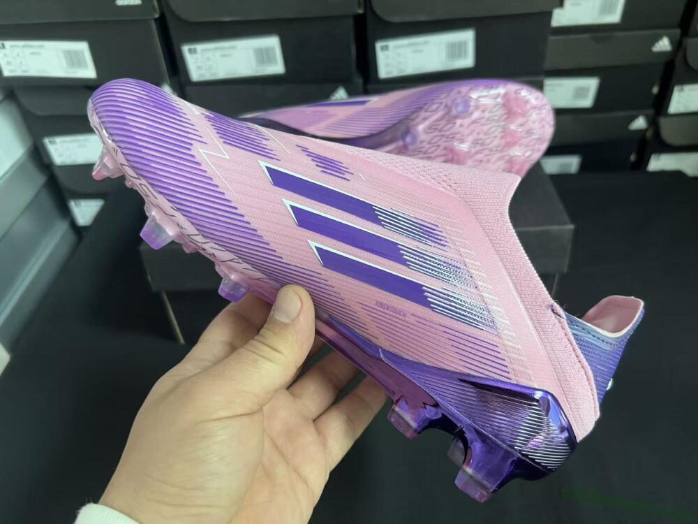 Adidas F50 Elite Laceless FG Firm Ground Soccer Cleats - Pink/Lavender Mist/Deep Purple