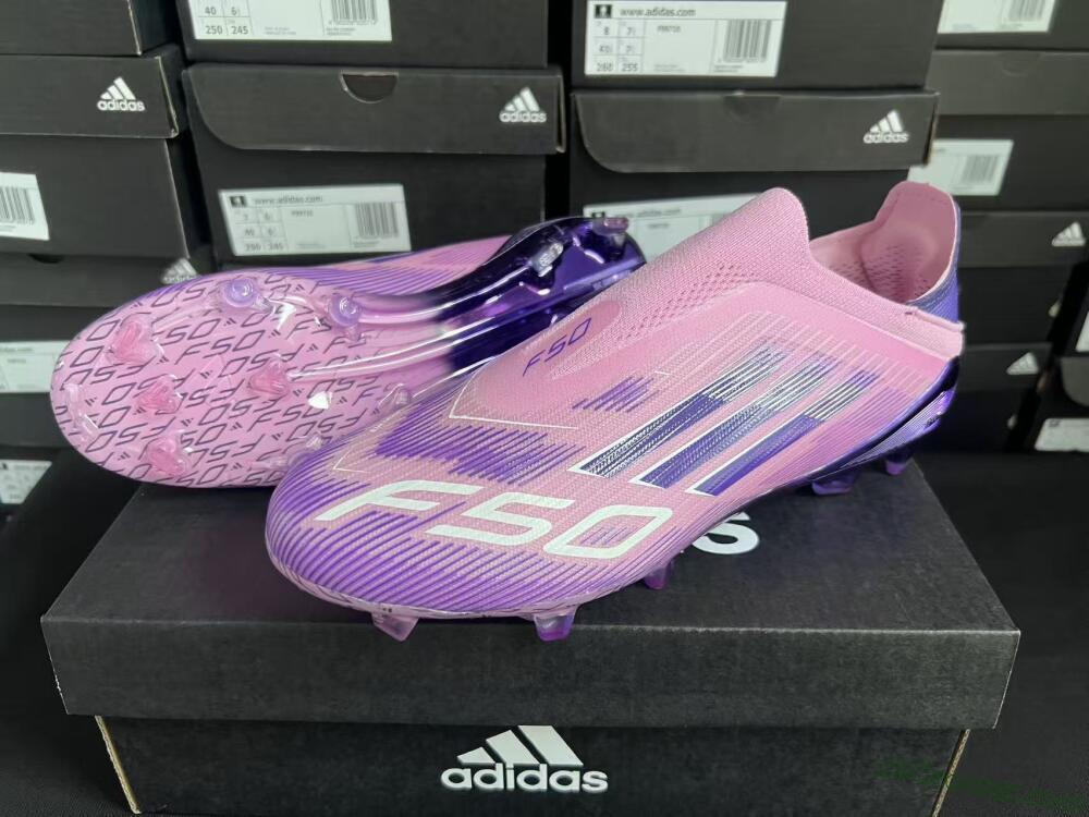 Adidas F50 Elite Laceless FG Firm Ground Soccer Cleats - Pink/Lavender Mist/Deep Purple