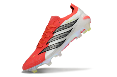 Adidas Predator 26 Elite FG Firm Ground Soccer Cleats - Red/Flame Burst/Silver Shine
