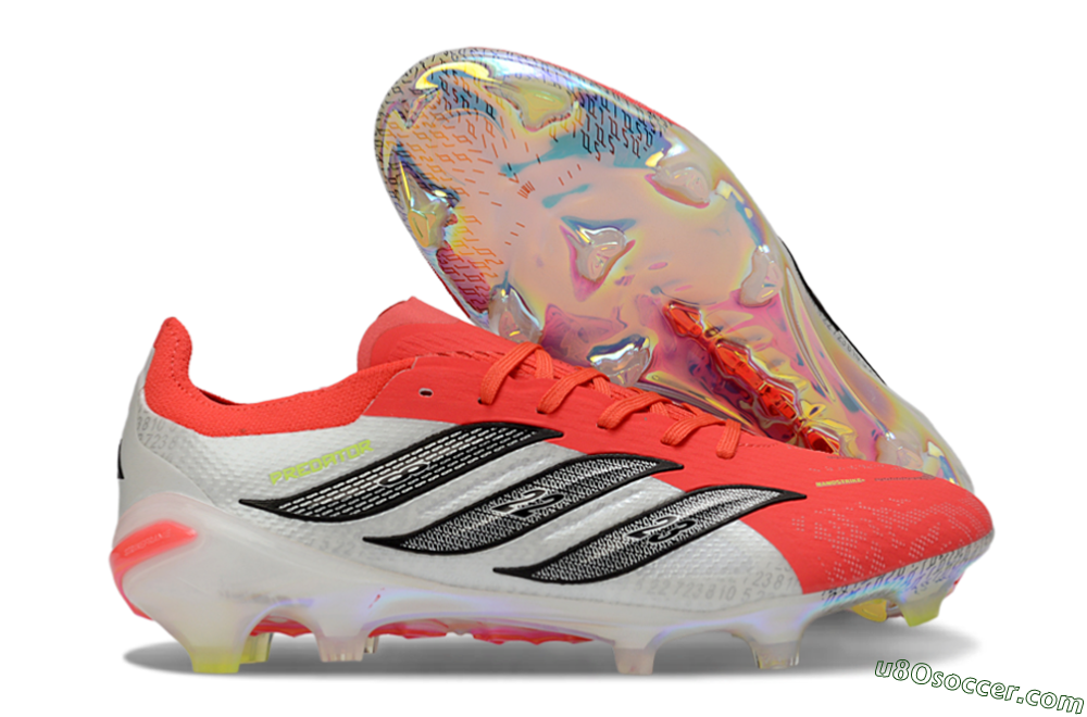 Adidas Predator 26 Elite FG Firm Ground Soccer Cleats - Red/Flame Burst/Silver Shine 1
