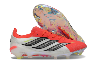 Adidas Predator 26 Elite FG Firm Ground Soccer Cleats - Red/Flame Burst/Silver Shine