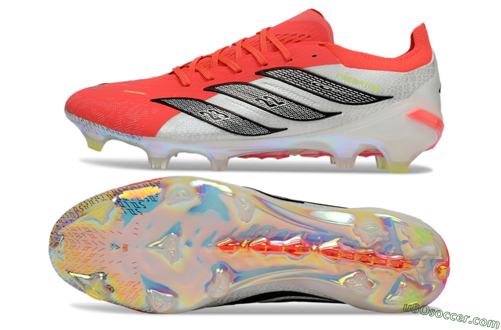 Adidas Predator 26 Elite FG Firm Ground Soccer Cleats - Red/Flame Burst/Silver Shine 0