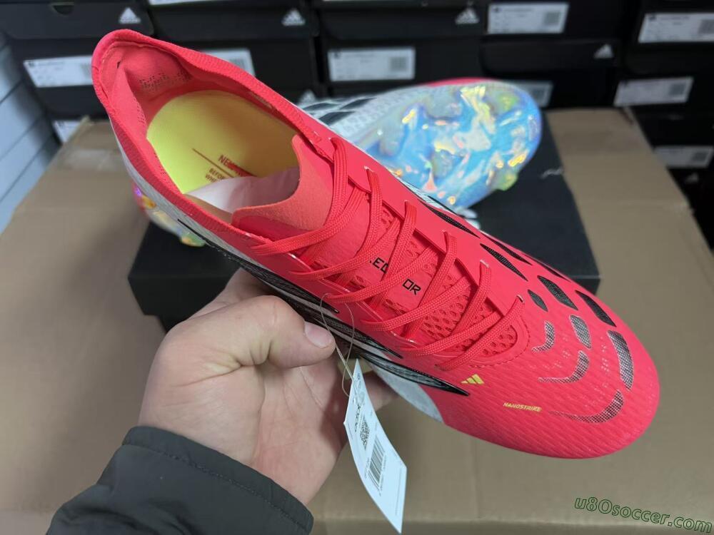 Adidas Predator 26 Elite FG Firm Ground Soccer Cleats - Red/Flame Burst/Silver Shine