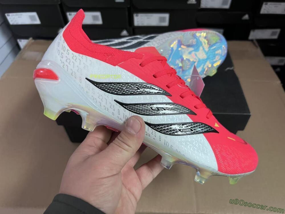 Adidas Predator 26 Elite FG Firm Ground Soccer Cleats - Red/Flame Burst/Silver Shine