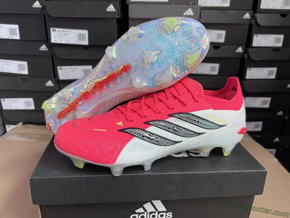 Adidas Predator 26 Elite FG Firm Ground Soccer Cleats - Red/Flame Burst/Silver Shine