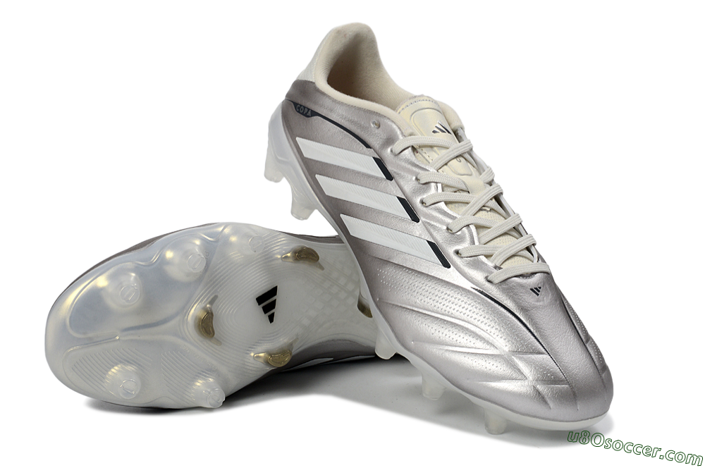 Adidas Copa Pure 3 Elite FG Firm Ground Soccer Cleats - Silver/Metallic Gray/White 3