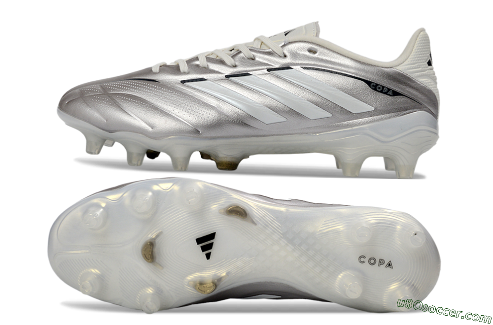 Adidas Copa Pure 3 Elite FG Firm Ground Soccer Cleats - Silver/Metallic Gray/White 0
