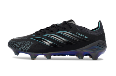 Adidas Predator 26 Elite FG Firm Ground Soccer Cleats - Black/Iridescent Blue/Dark Grey