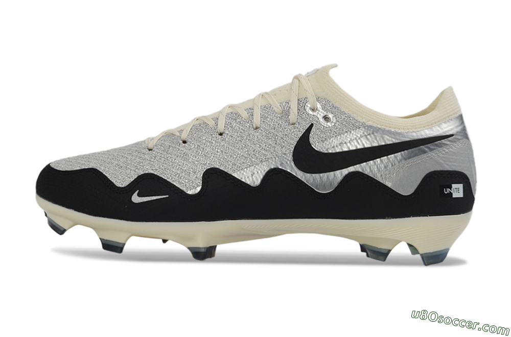 Patta United x Nike Air Zoom Mercurial Vapor 16 Elite FG Firm Ground Soccer Cleats - Black/Metallic Silver/Neutral Grey 2