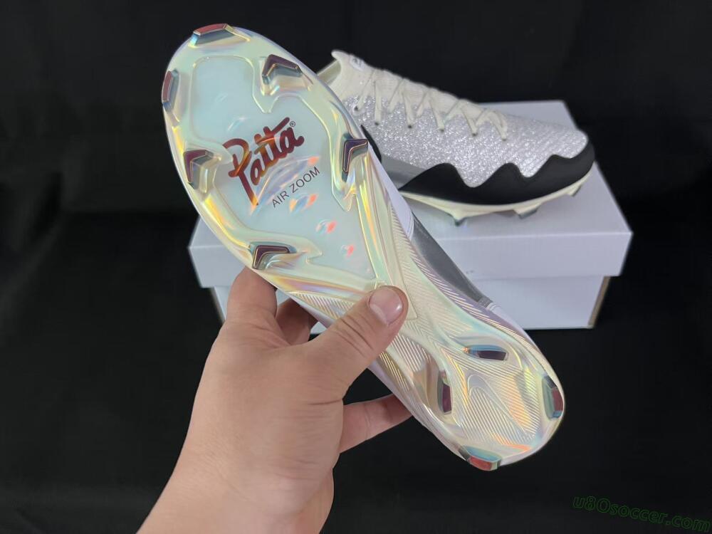 Patta United x Nike Air Zoom Mercurial Vapor 16 Elite FG Firm Ground Soccer Cleats - Black/Metallic Silver/Neutral Grey