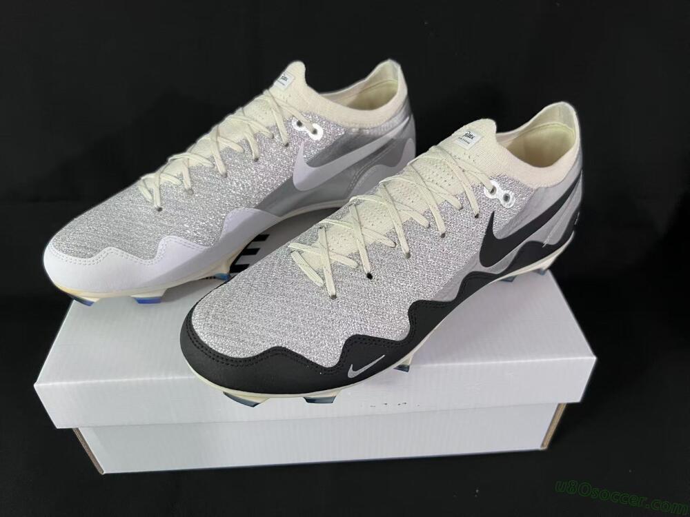 Patta United x Nike Air Zoom Mercurial Vapor 16 Elite FG Firm Ground Soccer Cleats - Black/Metallic Silver/Neutral Grey